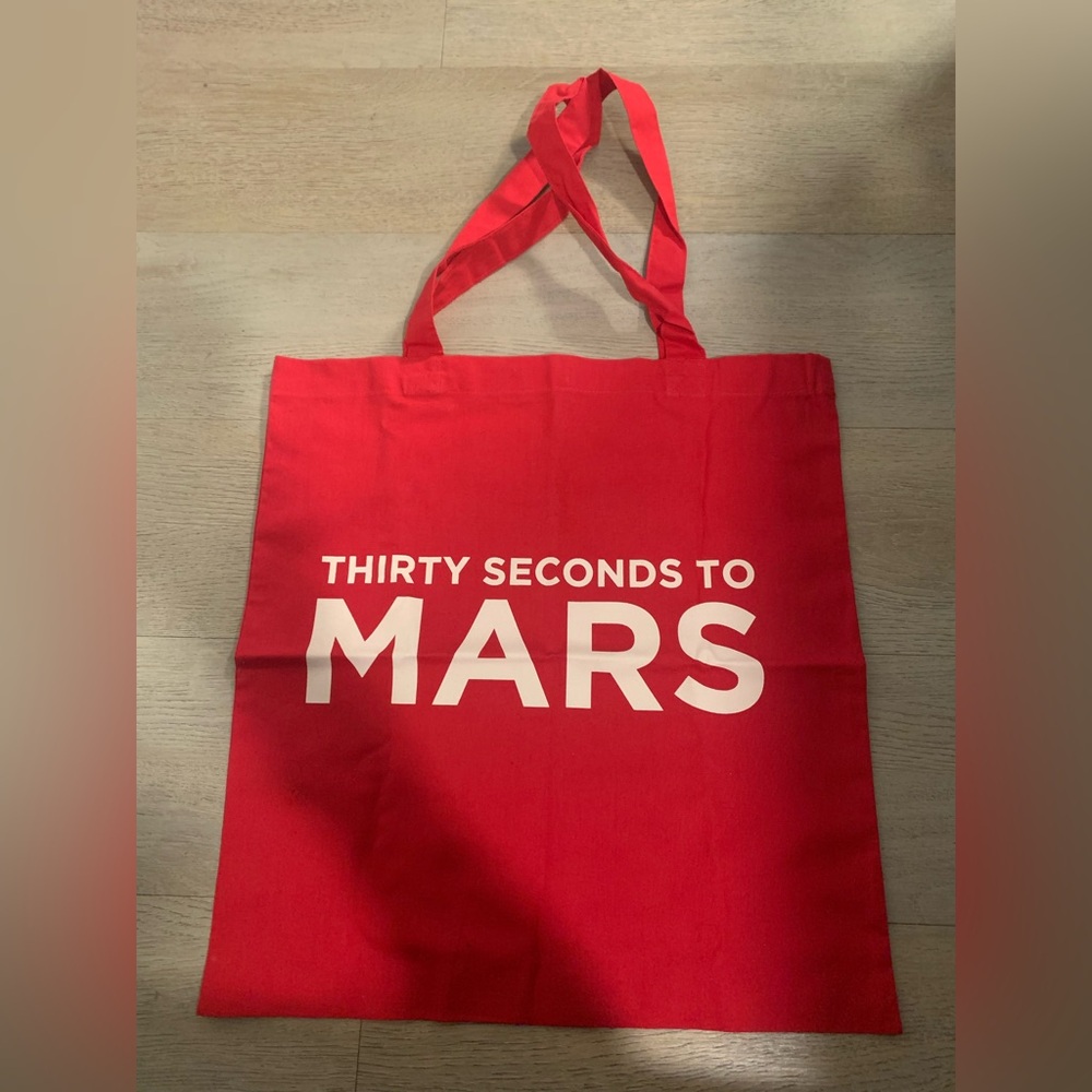 🔺30 seconds to mars band red tote bag Official Merch